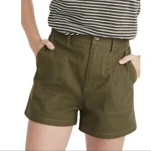 Madewell Olive Army Green High Rise Camp Shorts - Small